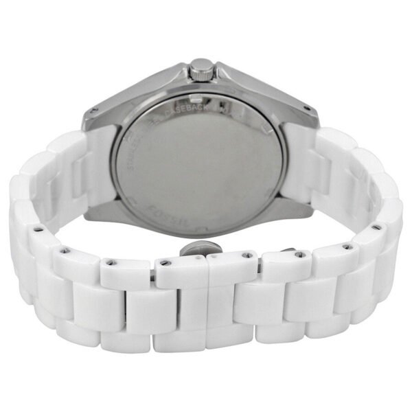 Fossil (CE1002) Riley Chronograph White Ceramic White Dial Ladies Watch - Image 3