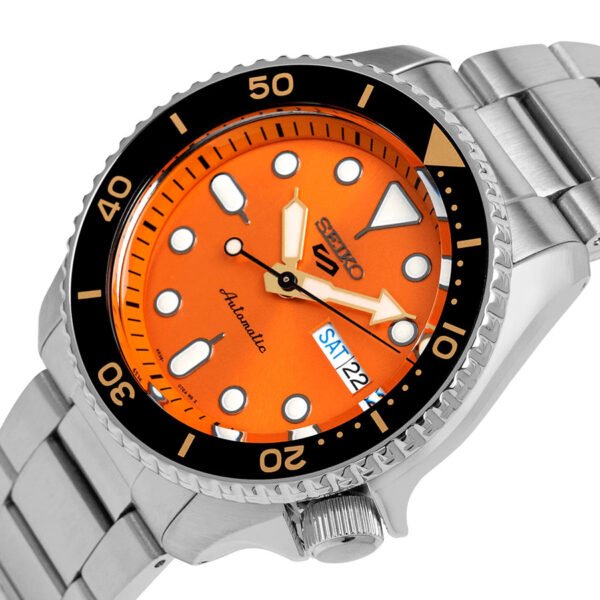 Seiko (SRPD59K1) 5 Sports Automatic Men's Orange Dial Watch - Image 2