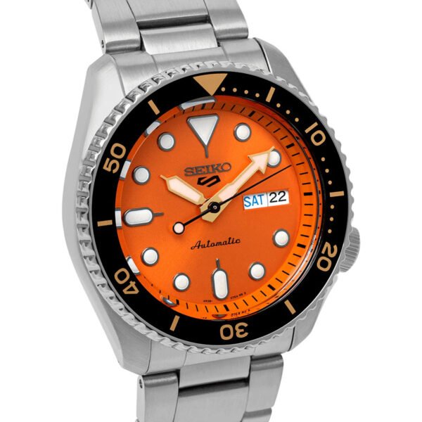 Seiko (SRPD59K1) 5 Sports Automatic Men's Orange Dial Watch - Image 3
